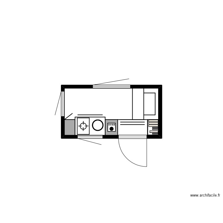 cabane. Plan de 1 pièce et 1 m2