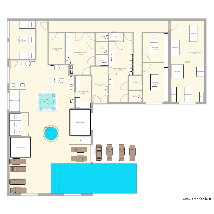 SPA FOND JARDIN V1. Plan de 0 pièce et 0 m2