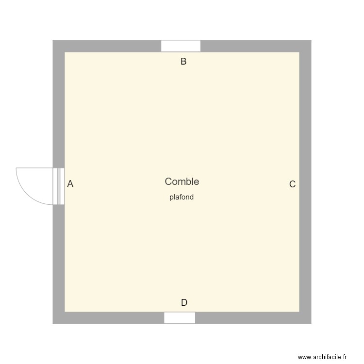 avoise Comble. Plan de 1 pièce et 29 m2