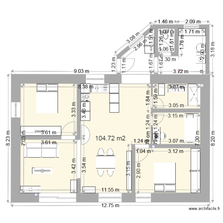 amenagement ferme fin. Plan de 0 pièce et 0 m2