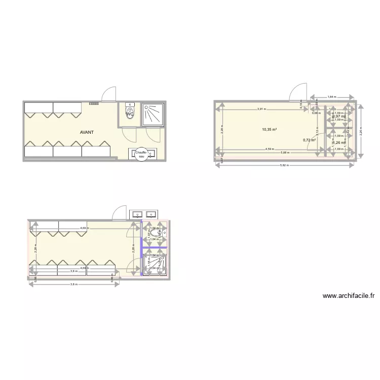 vestiaire Mercedes. Plan de 