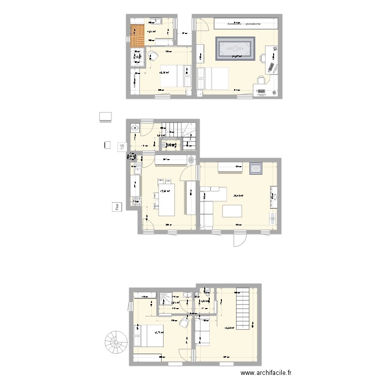 rochegude cb 0821. Plan de 13 pièces et 119 m2