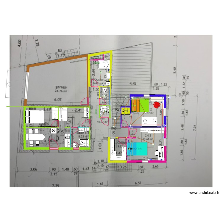 Chambre Sophie . Plan de 0 pièce et 0 m2