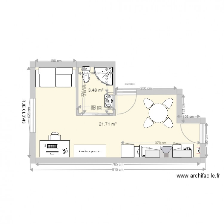 studio 1er . Plan de 0 pièce et 0 m2