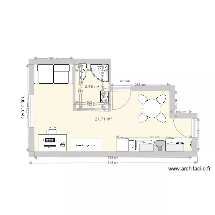 studio 1er . Plan de studio 1er . Plan de