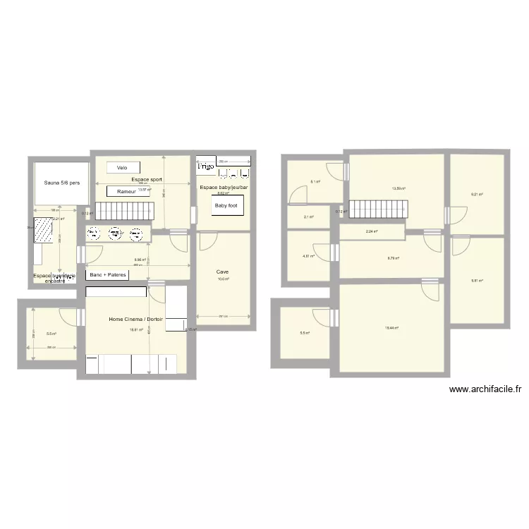 Chalet Chamonix SousSolv2 chambre. Plan de 