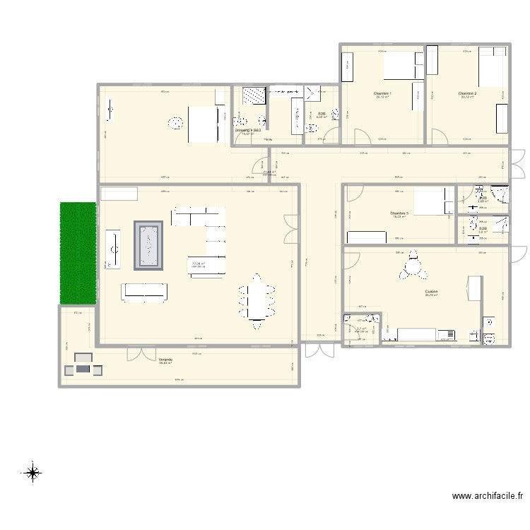 Plan 1. Plan de 12 pièces et 292 m2