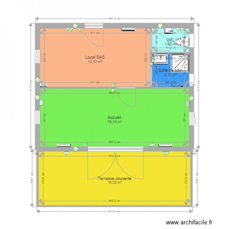 Plan Beta Chalet Accueil Camping de la lame. Plan de 0 pièce et 0 m2