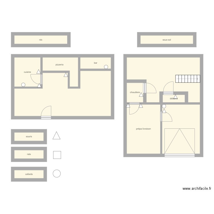 fama. Plan de 14 pièces et 86 m2