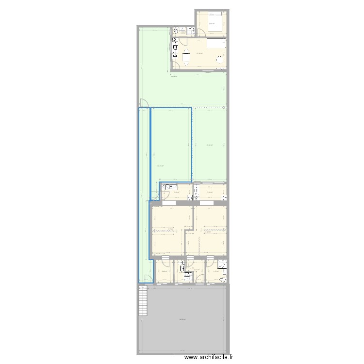 GODCHOT RDC corrige flo2. Plan de 15 pièces et 266 m2