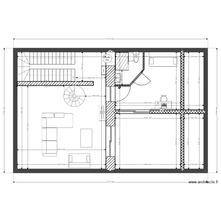 combles amenagees 15 escal tourn. Plan de 4 pièces et 86 m2