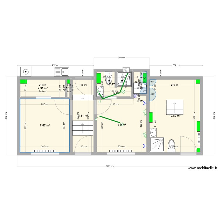 piso 0 agua v3 elec. Plan de 8 pièces et 37 m2