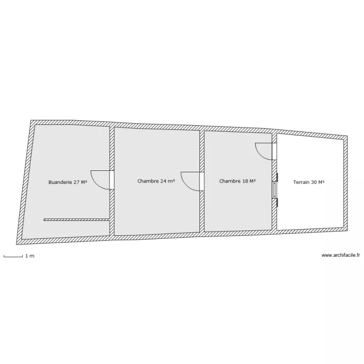 Appartement No 1  Niveau: SOUS-SOL. Plan de 