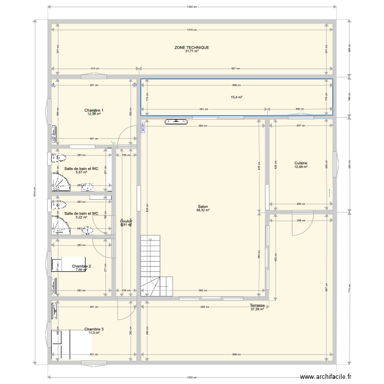 MAISON motif. Plan de 11 pièces et 195 m2