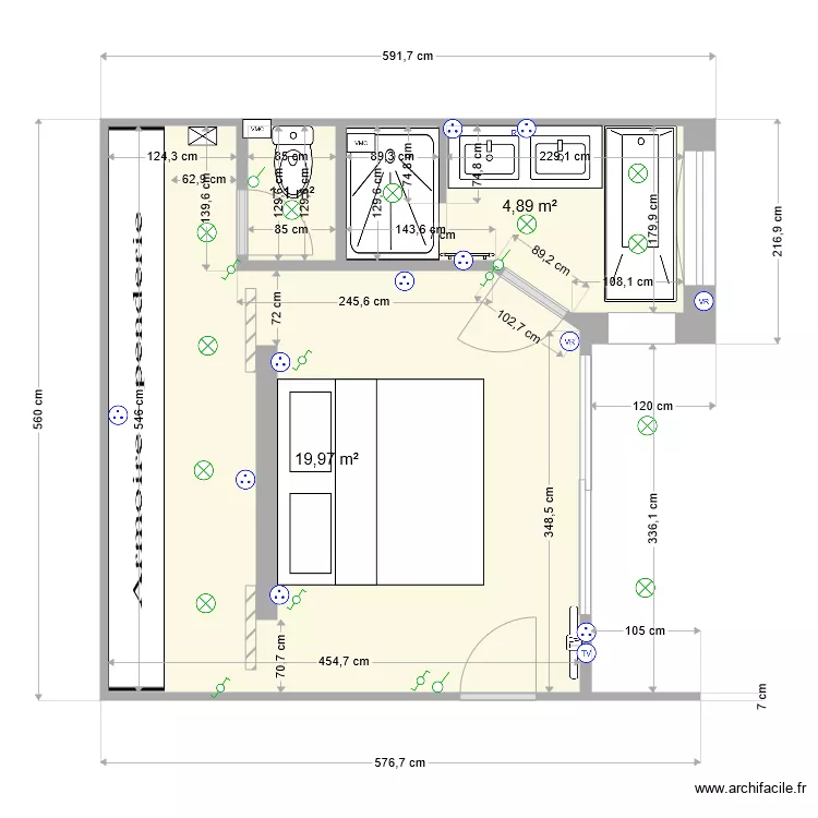 Plan chambre 1. Plan de 
