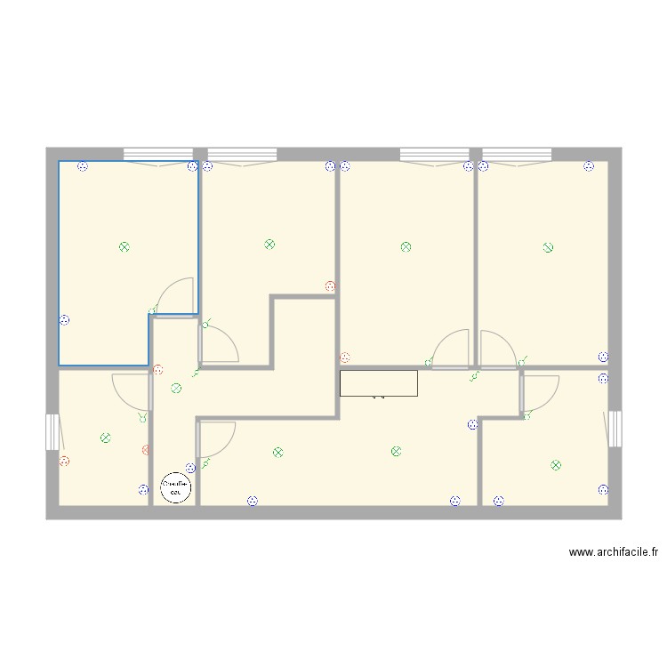 Gouy Etage électricité v2. Plan de 0 pièce et 0 m2