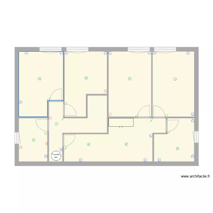 Gouy Etage &eacute;lectricit&eacute; v2. Plan de 