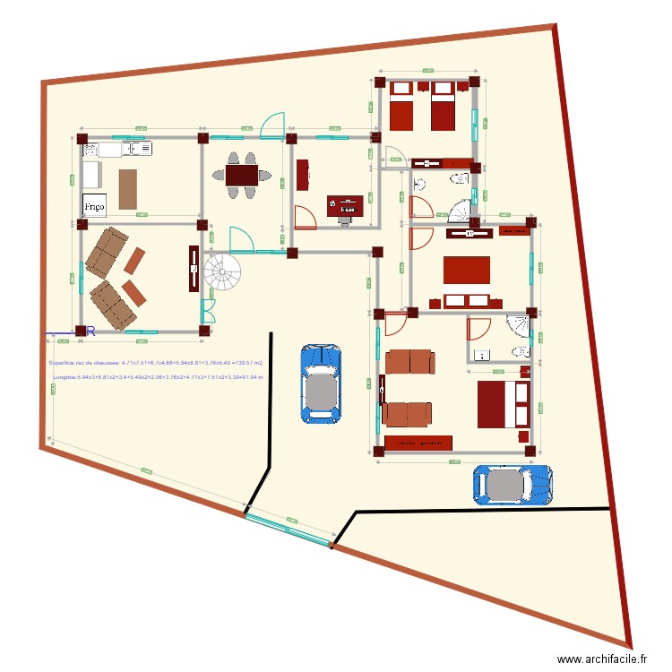 Rez de chaussee Rucamazi. Plan de 11 pièces et 503 m2