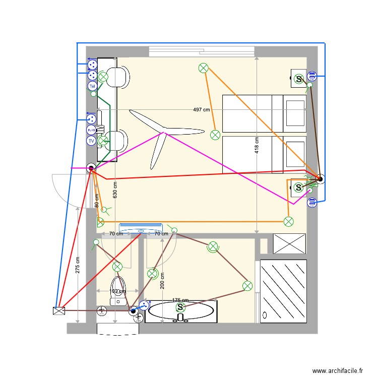 suite EF Ch et sde bain Etage 2 3 du 22 02 20. Plan de 0 pièce et 0 m2