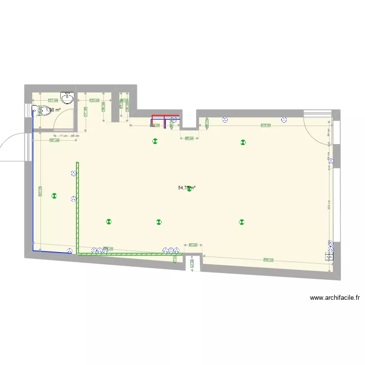 salon romy . Plan de 