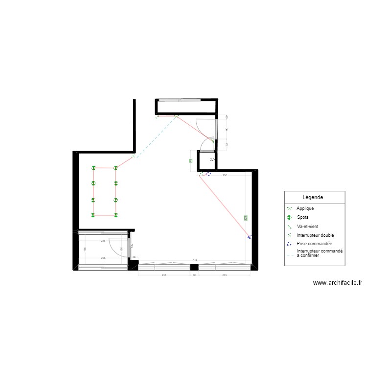 Plan coté Meudon initial + Electricité. Plan de 0 pièce et 0 m2