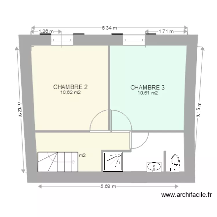 chambres 1er etage GUERY V2. Plan de 