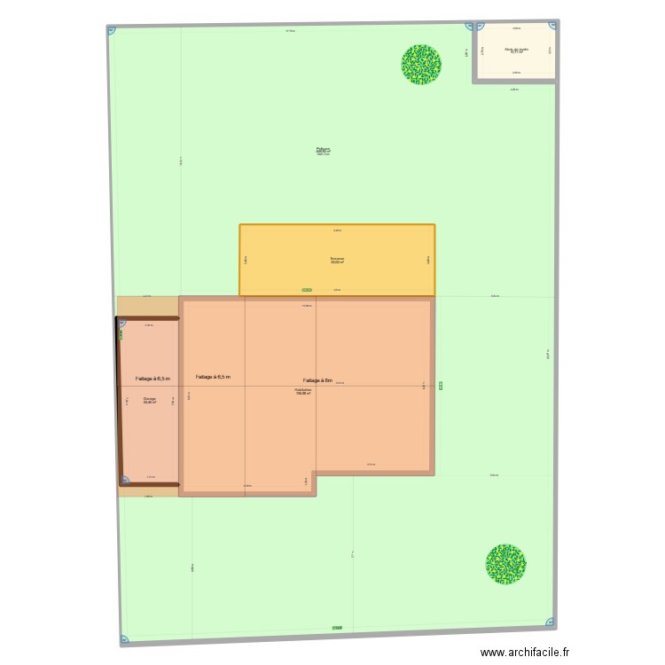 Plan de masse après travaux 01. Plan de 5 pièces et 796 m2