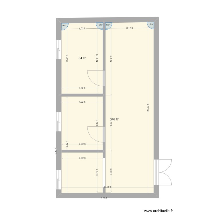 new1. Plan de 2 pièces et 40 m2