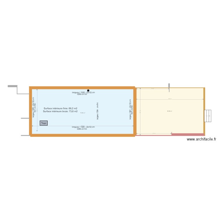 Côtes mesurées. Plan de 0 pièce et 0 m2