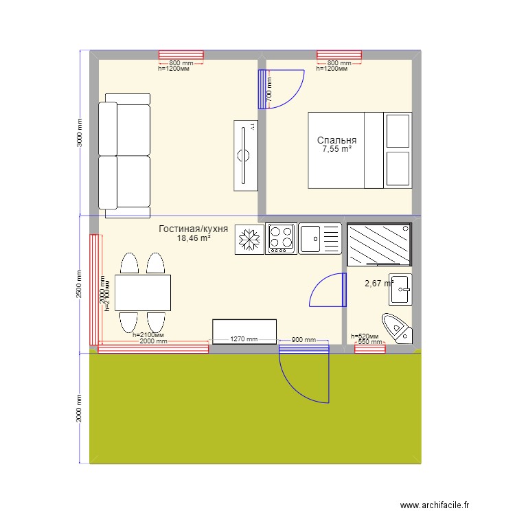 33 6 1. Plan de 0 pièce et 0 m2