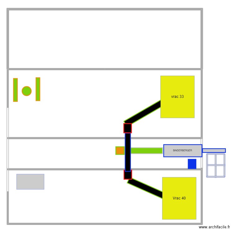 Hangar. Plan de 4 pièces et 685 m2