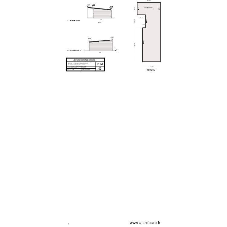 PCMI 05 Modif Toiture et facades. Plan de 32 pièces et 302 m2