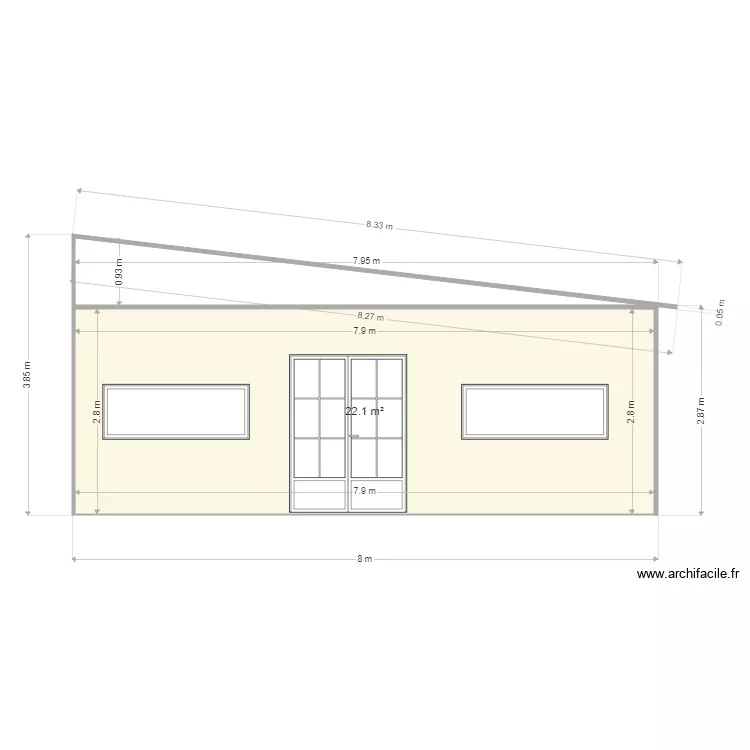 biscuiterie fa&ccedil;ade. Plan de 