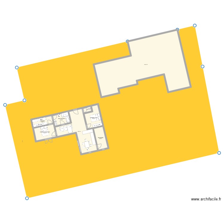 molleges. Plan de 8 pièces et 217 m2