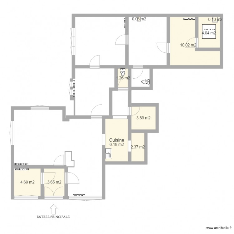 Appartement RDC Blanc. Plan de 0 pièce et 0 m2