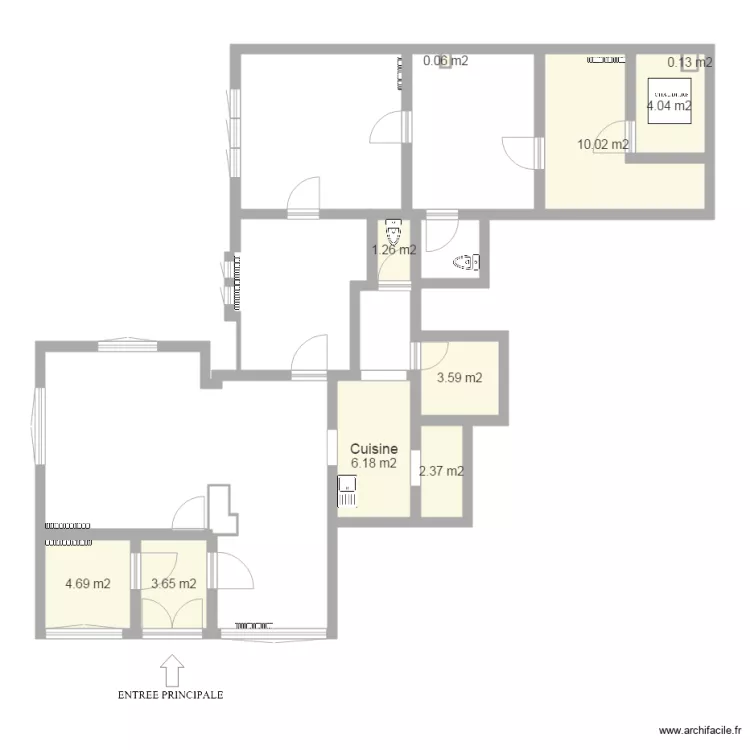 Appartement RDC Blanc. Plan de Appartement RDC Blanc. Plan de