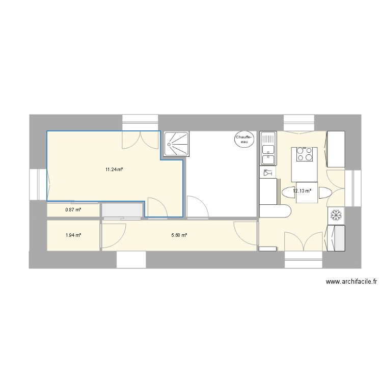 COULOIR SALLE DE BAIN V2. Plan de 0 pièce et 0 m2