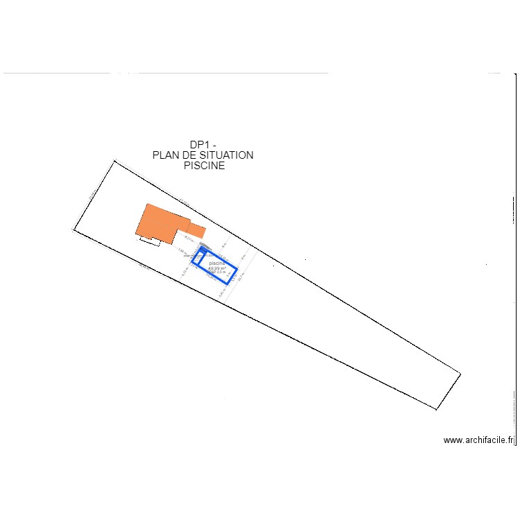 DP1- plan de situation piscine- APRES. Plan de 6 pièces et 58 m2