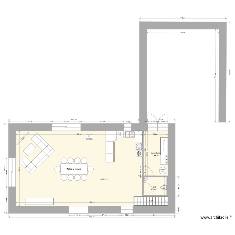 plan avec vrai cote. Plan de 0 pièce et 0 m2