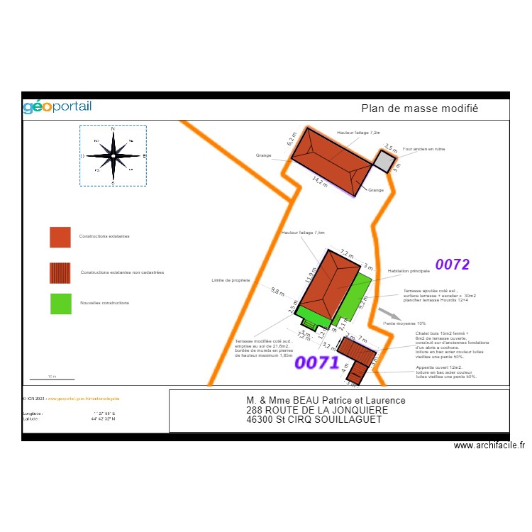 Plan de masse modifié (2). Plan de 0 pièce et 0 m2