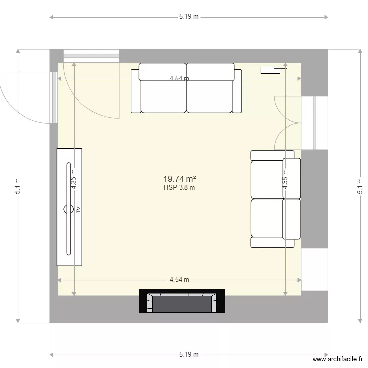 salon. Plan de 