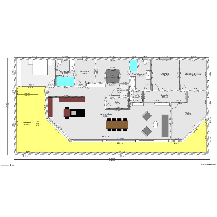 Attique Loveresse. Plan de 0 pièce et 0 m2