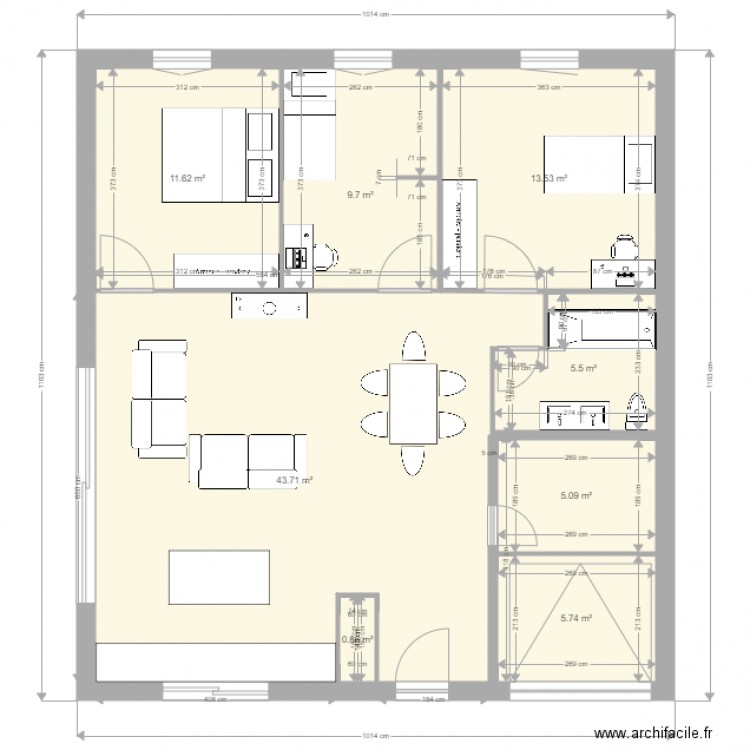 plan maison plain pied fini 1. Plan de 0 pièce et 0 m2