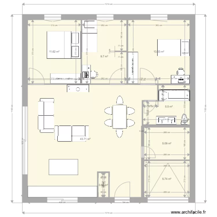 plan maison plain pied fini 1. Plan de 