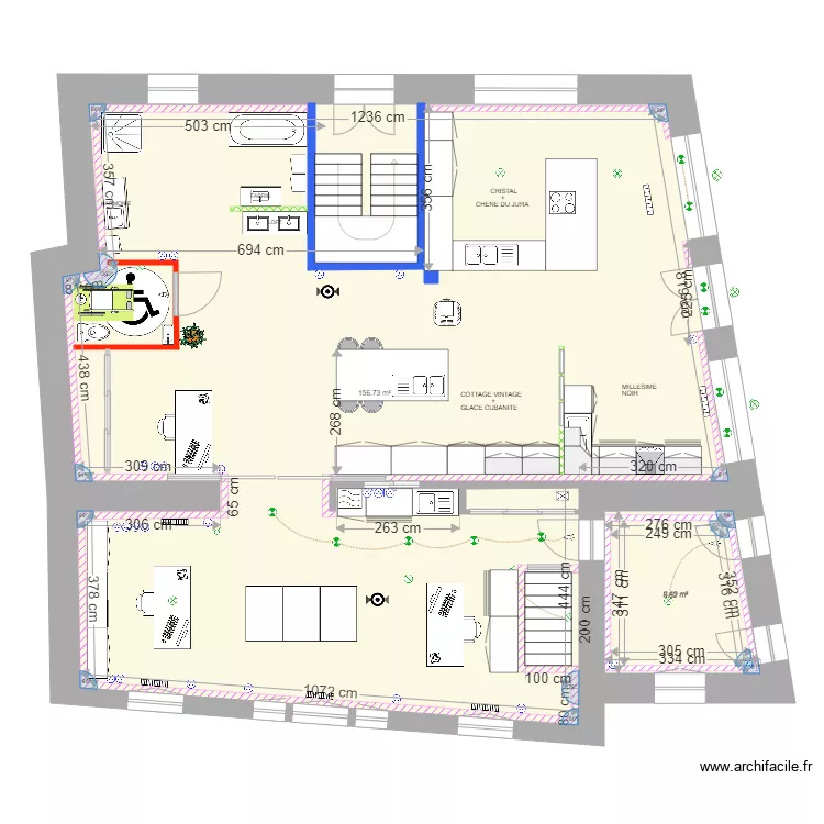 MARMONTEL RDC Bureaux Showroom V3. Plan de 