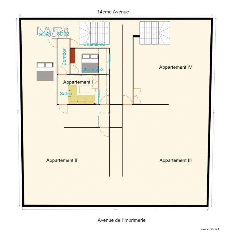 julian Quan rdc Nyakabiga. Plan de 9 pièces et 425 m2