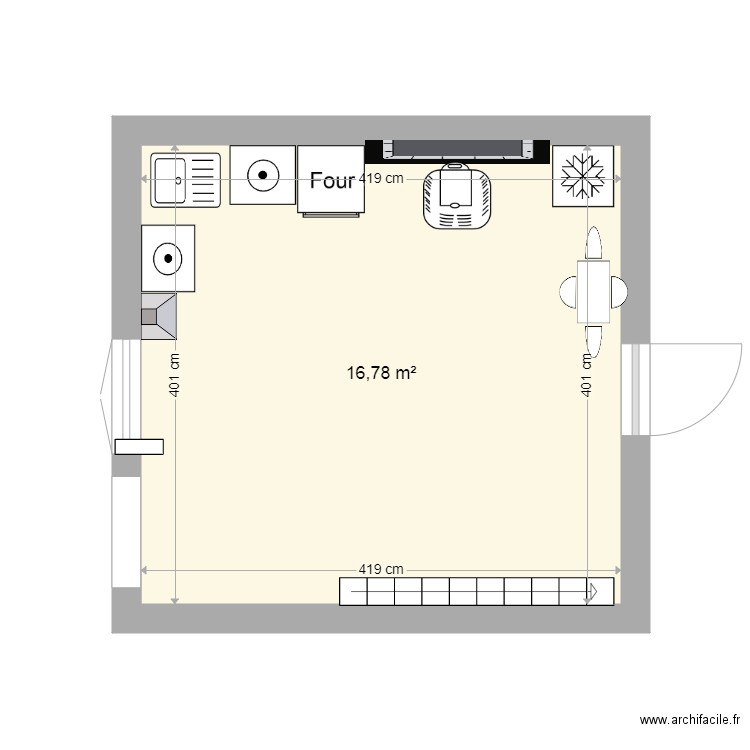 maison marigny 3. Plan de 1 pièce et 17 m2