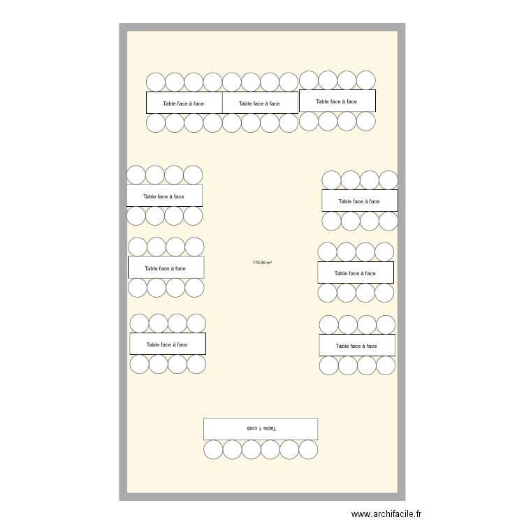 Plan de table mariage bapteme. Plan de 1 pièce et 171 m2