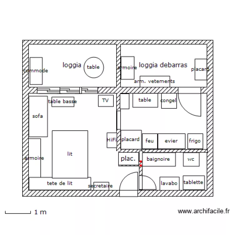 Studio Fran&ccedil;oise . Plan de 