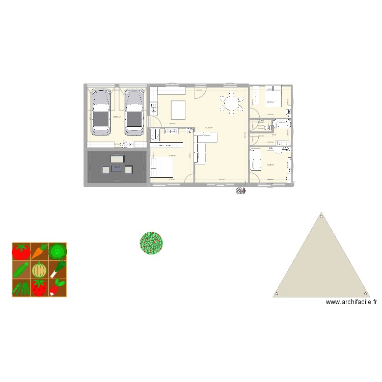 maison2. Plan de 9 pièces et 141 m2